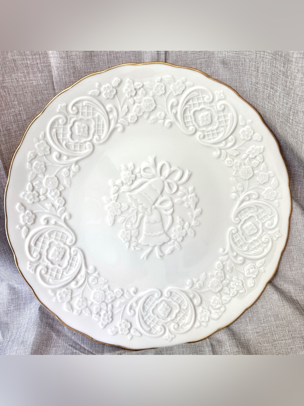 Lenox Collection Marriage Plate Wedding Gift 12” China Gold edge